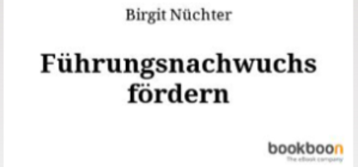 Fuehrungsnachwuchs fördern Ausschnitt aus dem Buchcover