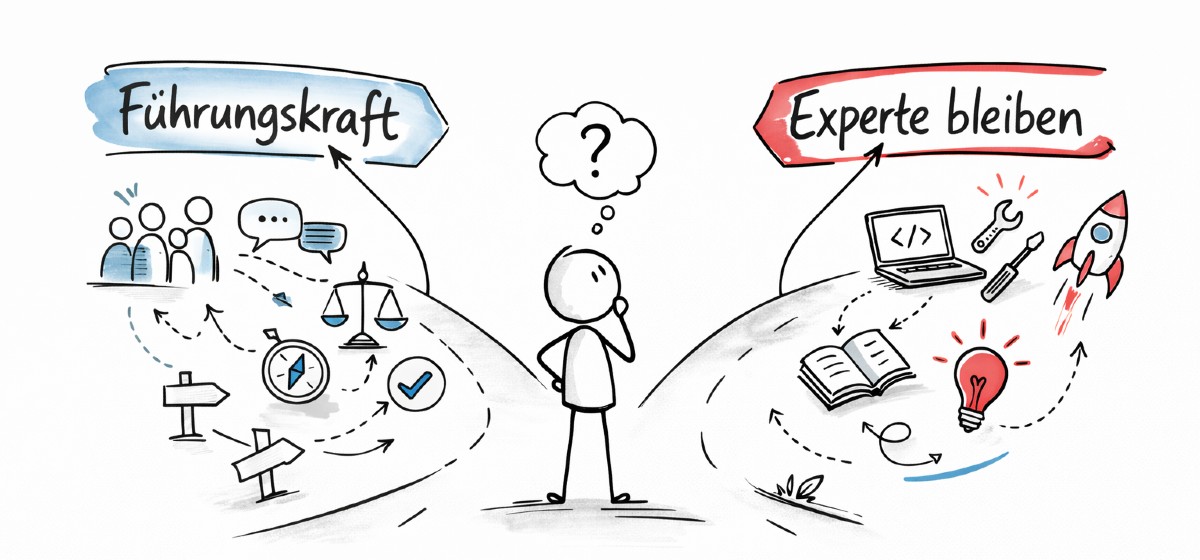 Führungskraft werden – ja oder nein, sketchnote